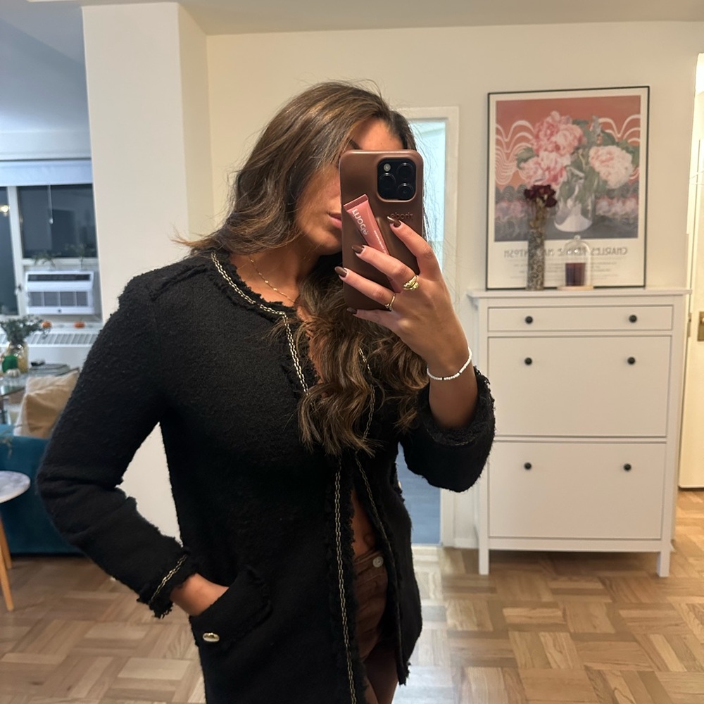 Zara Black Textured Jacket
